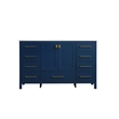 Pemberly Row Solid Wood Bathroom Vanity in Blue with Marble Countertop