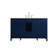 Pemberly Row Solid Wood Bathroom Vanity in Blue with Marble Countertop