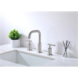 Pemberly Row Brass Double Handle Bathroom Faucet in Brushed Nickel