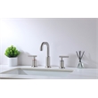Pemberly Row Brass Double Handle Bathroom Faucet in Brushed Nickel