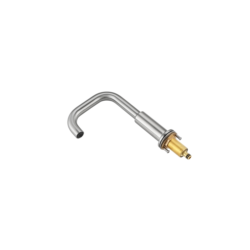 Pemberly Row Brass Double Handle Bathroom Faucet in Brushed Nickel