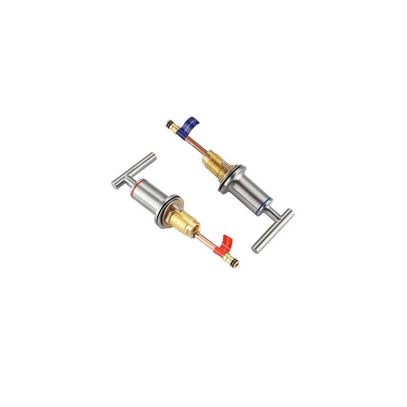 Pemberly Row Brass Double Handle Bathroom Faucet in Brushed Nickel