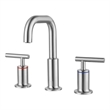 Pemberly Row Brass Double Handle Bathroom Faucet in Brushed Nickel