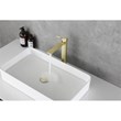 Pemberly Row Brass Single Handle Bathroom Faucet in Brushed Gold