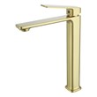 Pemberly Row Brass Single Handle Bathroom Faucet in Brushed Gold