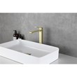 Pemberly Row Brass Single Handle Bathroom Faucet in Brushed Gold