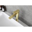 Pemberly Row Brass Single Handle Bathroom Faucet in Brushed Gold