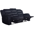 Pemberly Row Dual Reclining Sofa in Wood and Black Fabric