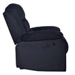 Pemberly Row Dual Reclining Sofa in Wood and Black Fabric