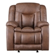 Pemberly Row Fabric Upholstered Manual Glider Recliner in Brown