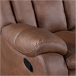 Pemberly Row Fabric Upholstered Manual Glider Recliner in Brown