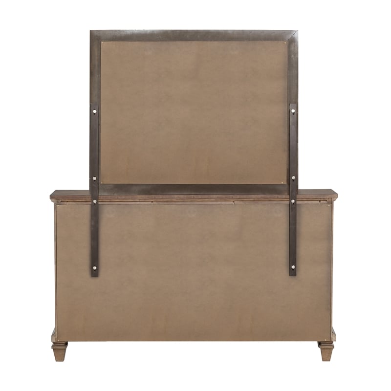 Pemberly Row 4-Piece Wood Queen Bedroom Set in Vintage Mocha Finish