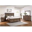 Pemberly Row 4-Piece Wood Queen Bedroom Set in Vintage Mocha Finish