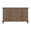 Pemberly Row 9-Drawer Wood Dresser in Vintage Mocha Finish