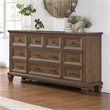 Pemberly Row 9-Drawer Wood Dresser in Vintage Mocha Finish