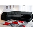 Pemberly Row 5-Piece Fabric Sectional with Chaise in Midnight Black
