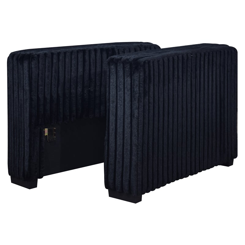 Pemberly Row 5-Piece Fabric Sectional with Chaise in Midnight Black