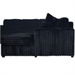 Pemberly Row 5-Piece Fabric Sectional with Chaise in Midnight Black