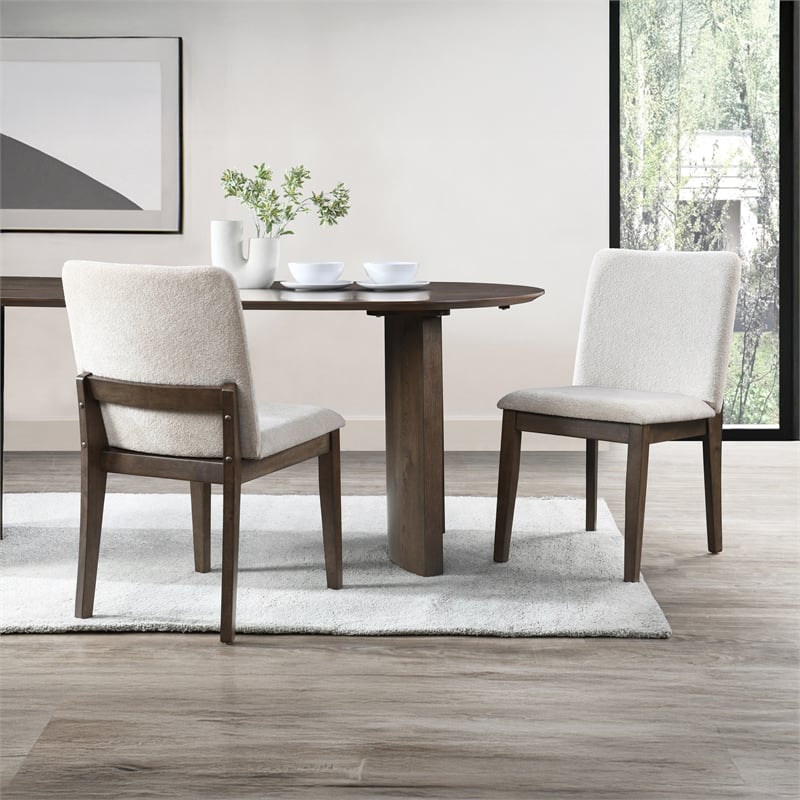 Pemberly Row Upholstered Dining Chairs in Beige (Set of 2)