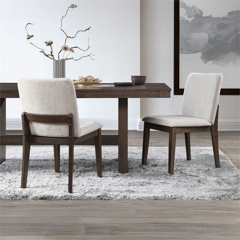 Pemberly Row Upholstered Dining Chairs in Beige (Set of 2)