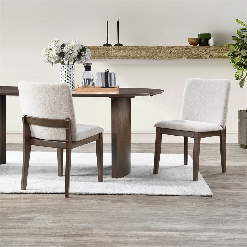 Pemberly Row Upholstered Dining Chairs in Beige (Set of 2)