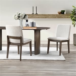 Pemberly Row Upholstered Dining Chairs in Beige (Set of 2)