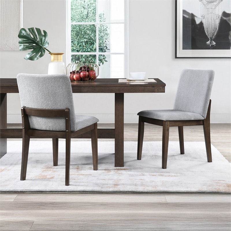 Pemberly Row Upholstered Dining Chairs in Gray (Set of 2)