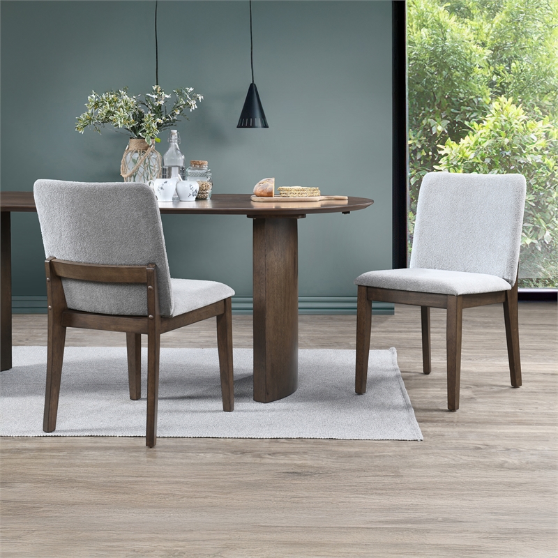 Pemberly Row Upholstered Dining Chairs in Gray (Set of 2)