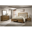 Pemberly Row 4Pc Wood King Bedroom Set with Nightstand in Honey Brown