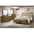 Pemberly Row 4Pc Wood Queen Bedroom Set with Chest in Honey Brown