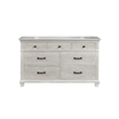 Pemberly Row 7-Drawer Wood Dresser in Misty Gray Finish