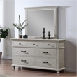Pemberly Row 2-Piece Wood Dresser and Mirror Set in Gray with Storage