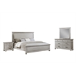 Pemberly Row 4-Piece King Bedroom Set with Nightstand in Misty Gray Finish