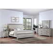 Pemberly Row 4Pc Wood Cal King Bedroom Set w Nightstand in Gray Pine