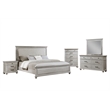 Pemberly Row 5Pc Wood Cal King Bedroom Set with Chest in Gray Pine