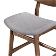 Pemberly Row Wood Counter Chair in Walnut and Dark Gray (Set of 2)
