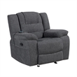 Pemberly Row Chenille Glider Recliner in Ultra-Soft Dark Gray Fabric