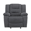 Pemberly Row Chenille Glider Recliner in Ultra-Soft Dark Gray Fabric