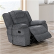 Pemberly Row Chenille Glider Recliner in Ultra-Soft Dark Gray Fabric