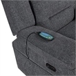 Pemberly Row Chenille Power Glider Recliner in Dark Gray