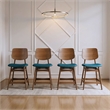 Pemberly Row Set of 4 Mid-Century Rubberwood Counter Chairs in Teal