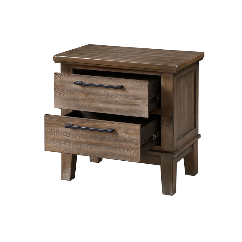 Pemberly Row 3-Pc Wood Bedroom Set with Chest in Vintage Gray
