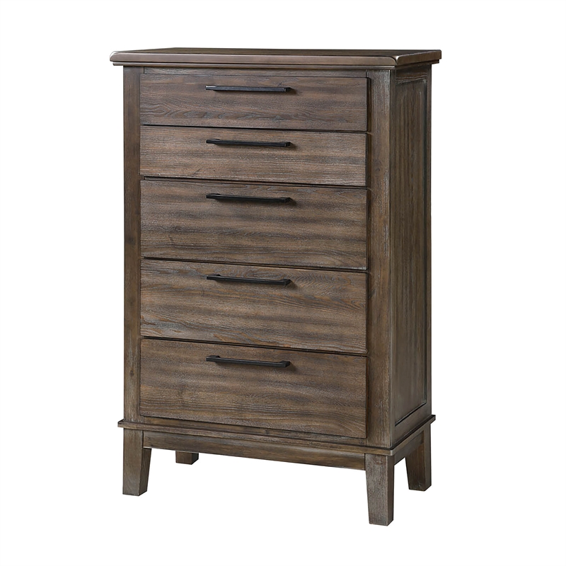 Pemberly Row 3-Pc Wood Bedroom Set with Chest in Vintage Gray