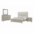 Pemberly Row 4Pc King Bedroom Set with Nightstand in Grey Wood Finish