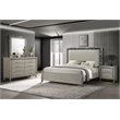 Pemberly Row 4Pc King Bedroom Set with Nightstand in Grey Wood Finish