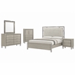Pemberly Row 5Pc Wood King Bedroom Set w Chest in Gray
