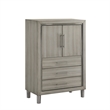 Pemberly Row 5Pc Wood Cal King Bedroom Set w Chest in Gray