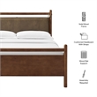 Pemberly Row King Platform Bed with Faux Leather Headboard in Walnut Mushroom
