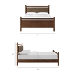 Pemberly Row King Platform Bed with Faux Leather Headboard in Walnut Mushroom