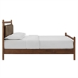 Pemberly Row King Platform Bed with Faux Leather Headboard in Walnut Mushroom
